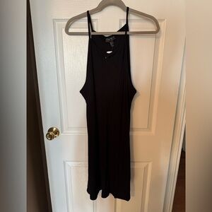 Rib knit tank black dress